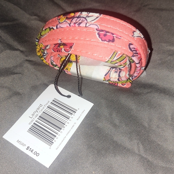 🎄3/$15 NWT Vera Bradley 'Coral Floral' Lanyard - Picture 3 of 4